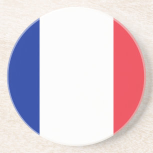 En Grès Dessous de verre du drapeau de la France