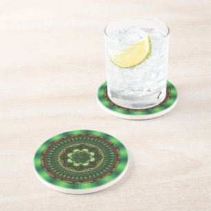 En Grès Dessous de verre Earth Mandala