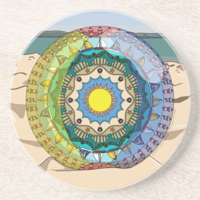 En Grès Dessous de verre ensoleillé d'été (Devant)