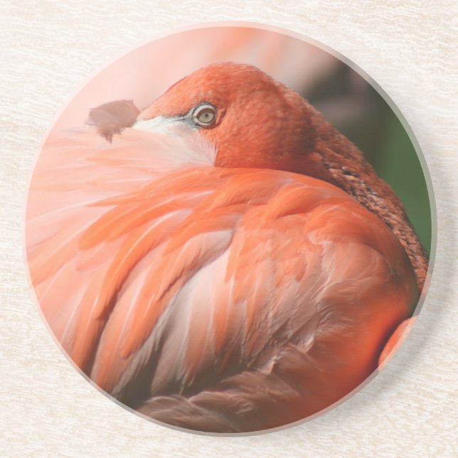 En Grès Dessous de verre Flamant rose (Devant)