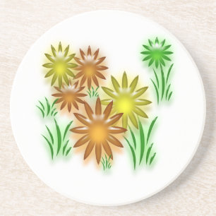 En Grès Dessous de verre - Fleurs de néon