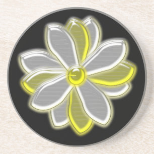 En Grès Dessous de verre Fleurs Faisant Briller