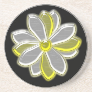 En Grès Dessous de verre Fleurs Faisant Briller