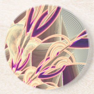 En Grès Dessous de verre floraux d'art déco