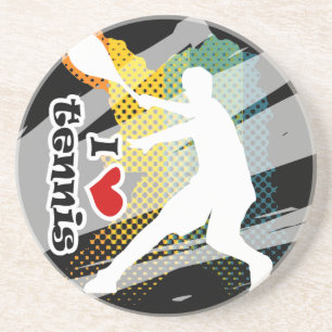 En Grès Dessous de verre frais de tennis pour des boissons