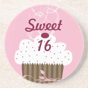 En Grès Dessous de verre gâteau "Sweet 16"