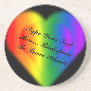 En Grès Dessous de verre gay pride Rainbow Love Boire des 