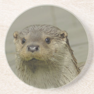 En Grès Dessous de verre géants de loutre de rivière