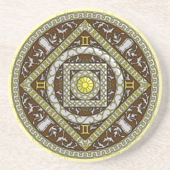 En Grès Dessous de verre Gemini Mandala (Devant)