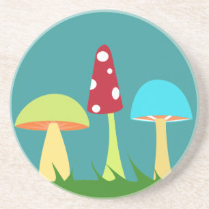 En Grès Dessous de verre géniaux de champignons