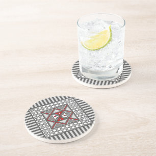En Grès Dessous de verre géométrique alternatif