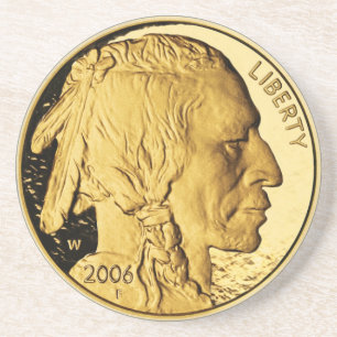 En Grès Dessous de verre Gold Coin