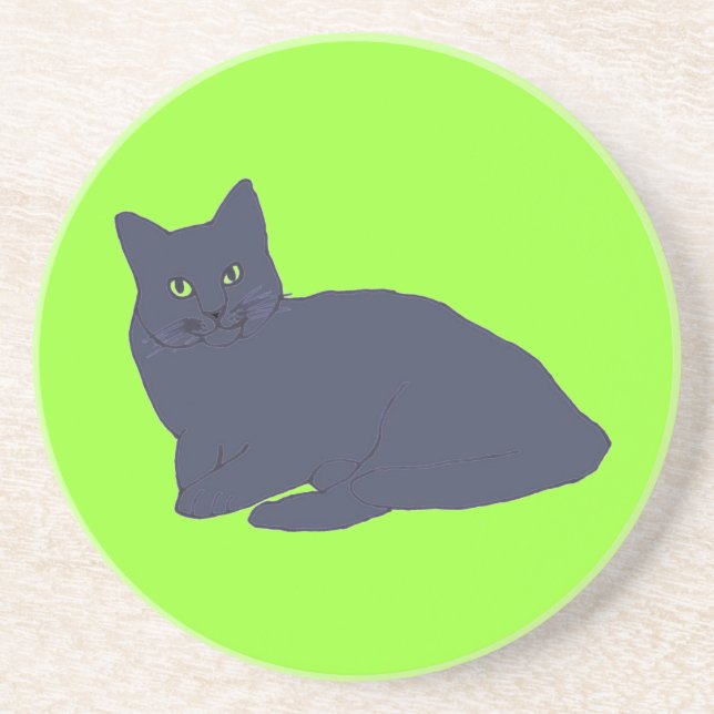 En Grès Dessous de verre Grey Kitty (Devant)