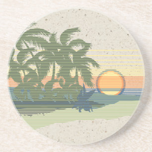 En Grès Dessous de verre hawaïens de barre de Tiki de