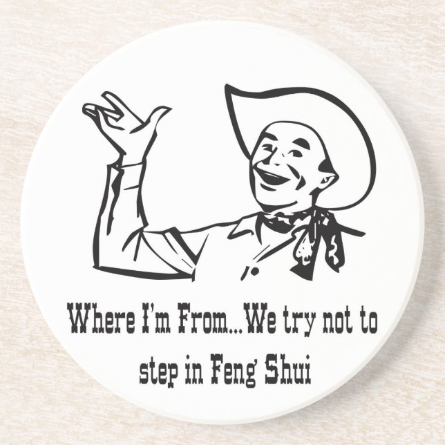 En Grès Dessous de verre humoristique Feng Shui (Devant)