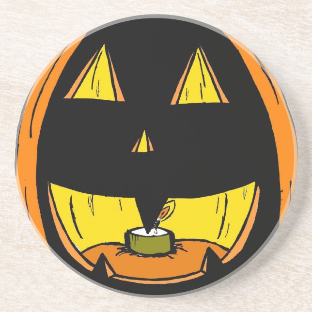 En Grès Dessous de verre Jack o' Lantern (Devant)