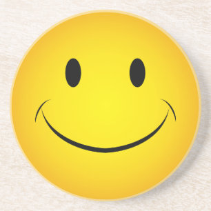 En Grès Dessous de verre jaunes d'or de visage