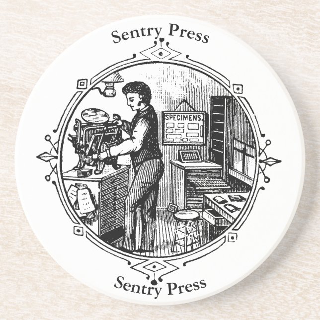 En Grès Dessous de verre Kelsey Letterpress (Devant)