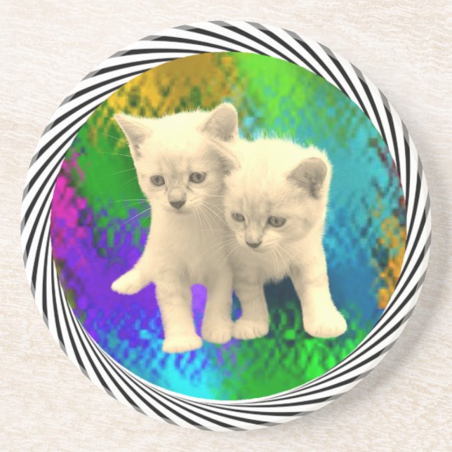 En Grès Dessous de verre KITTENS (Devant)
