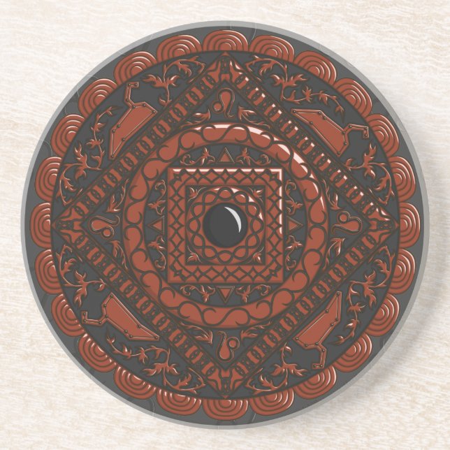 En Grès Dessous de verre Leo Mandala (Devant)
