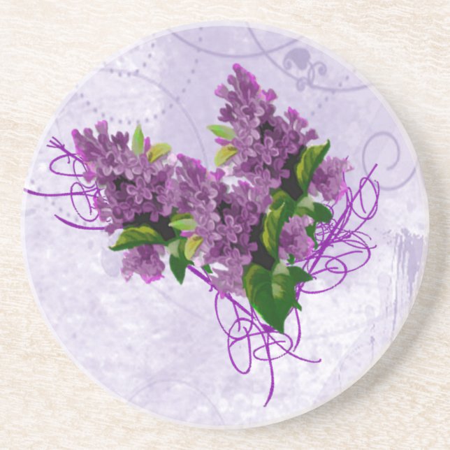 En Grès Dessous de verre Lilacs (Devant)