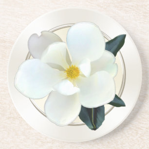 En Grès Dessous de verre Magnolia blancs, Acheter 1 ou un