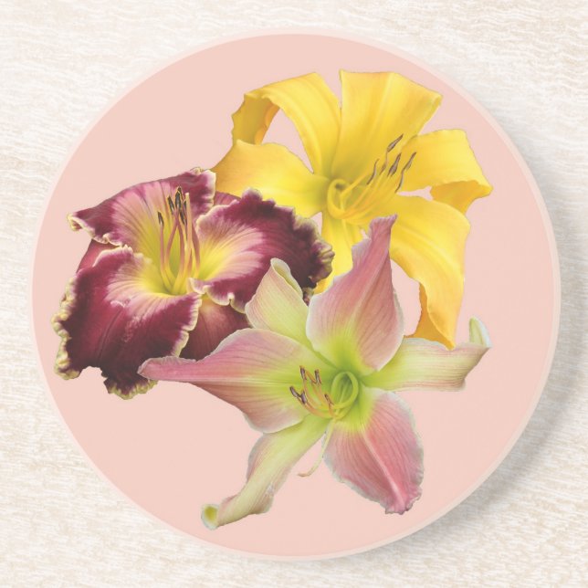 En Grès Dessous de verre maximaux de fleur (Devant)