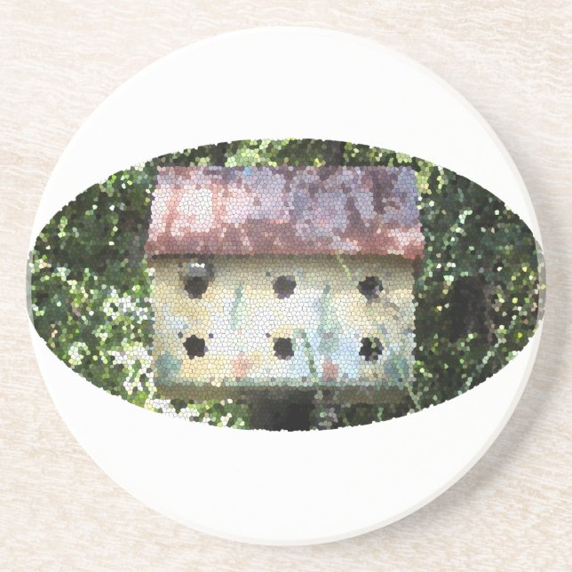 En Grès Dessous de verre modifié Birdhouse (Devant)