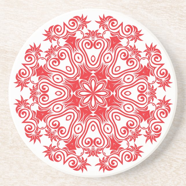 En Grès Dessous de verre Motif Floral (Devant)
