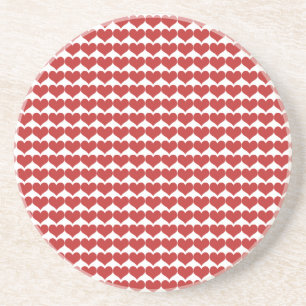 En Grès Dessous de verre Motif Red Cute Hearts