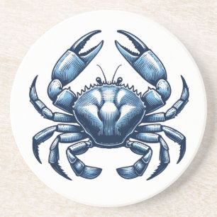 En Grès Dessous de verre nautique du crabe