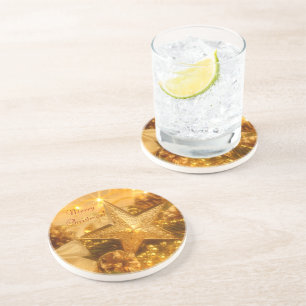 En Grès dessous de verre "Noël d'or"