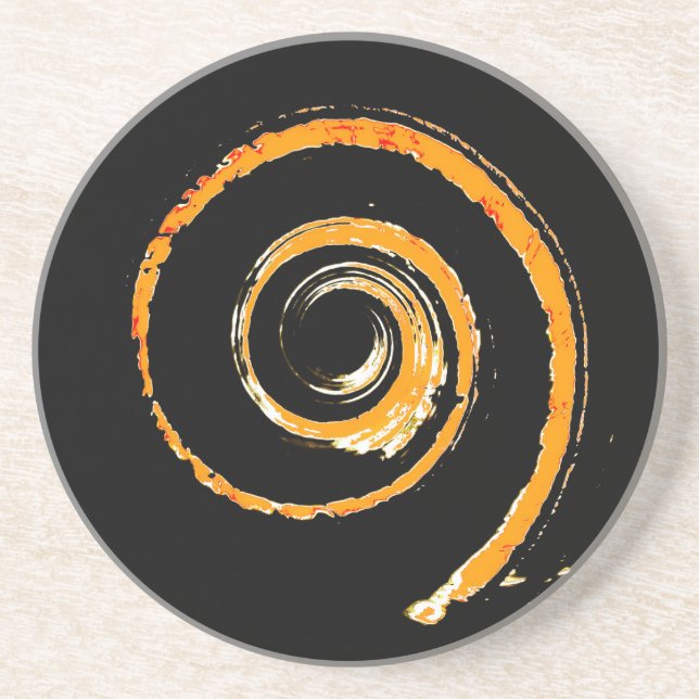 En Grès Dessous de verre Orange Twirl (Devant)