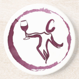 En Grès Dessous de verre orientés de vin