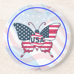 En Grès Dessous de verre papier American Flag Design-62616