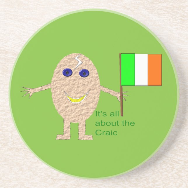 En Grès Dessous de verre patriotiques irlandais d'oeufs (Devant)