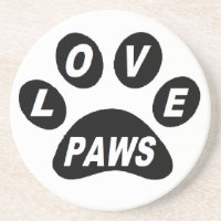 Dessous de verre pattes d'amour sur pattes noir