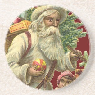 En Grès Dessous de verre Père Noël vintages
