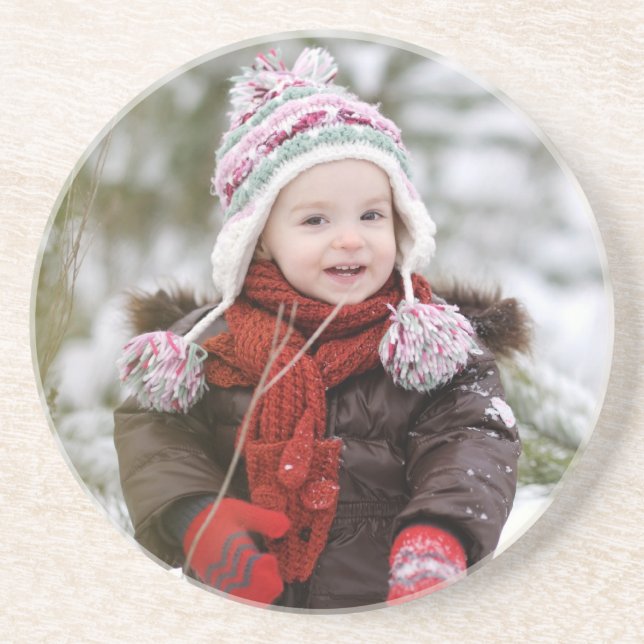 En Grès Dessous de verre personnalisables de photo (Devant)