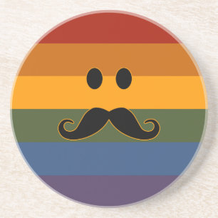 En Grès Dessous de verre personnalisé Mustache Pride