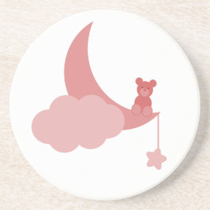 En Grès Dessous de verre Petit Ours Rose