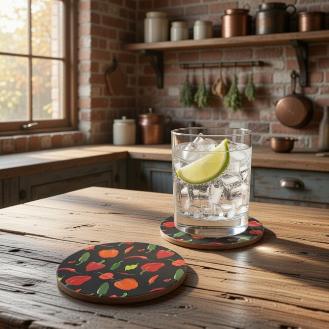 En Grès Dessous de verre Piments Forts Épicés (Créateur téléchargé)