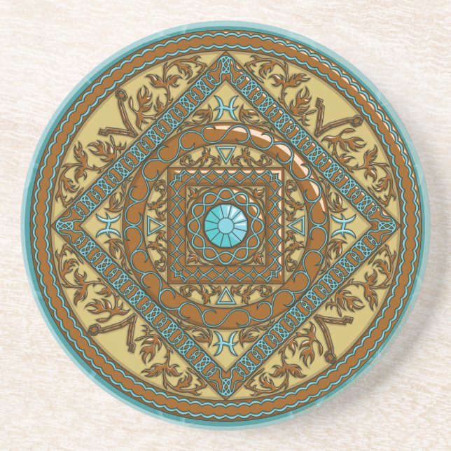 En Grès Dessous de verre Pisces Mandala (Devant)