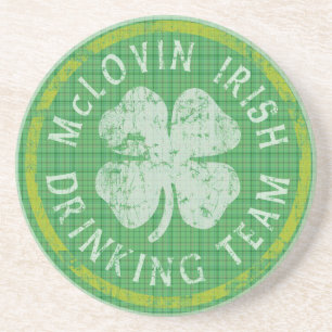 En Grès Dessous de verre potables irlandais d'équipe de