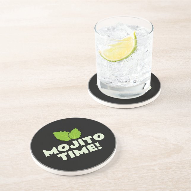 En Grès Dessous de verre pour soirée cocktail Mojito avec  (Côté)