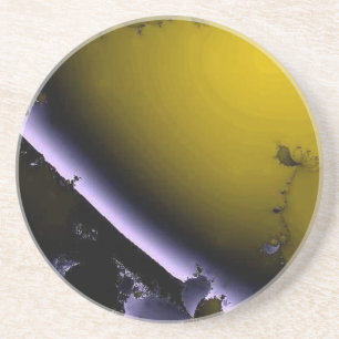 En Grès Dessous de verre pourpre et jaune cassé