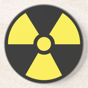 En Grès Dessous de verre radioactifs de symbole