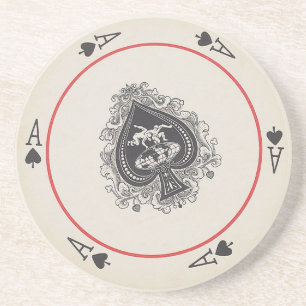 En Grès Dessous de verre ronds de cartes de jeu