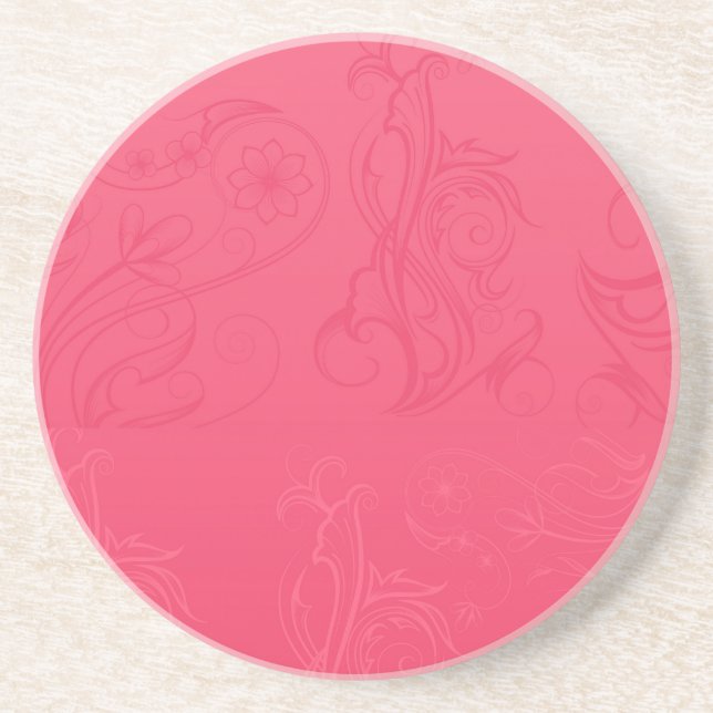 En Grès Dessous de verre rose Abstrait (Devant)