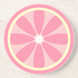 En Grès Dessous de verre roses de tranche de citron